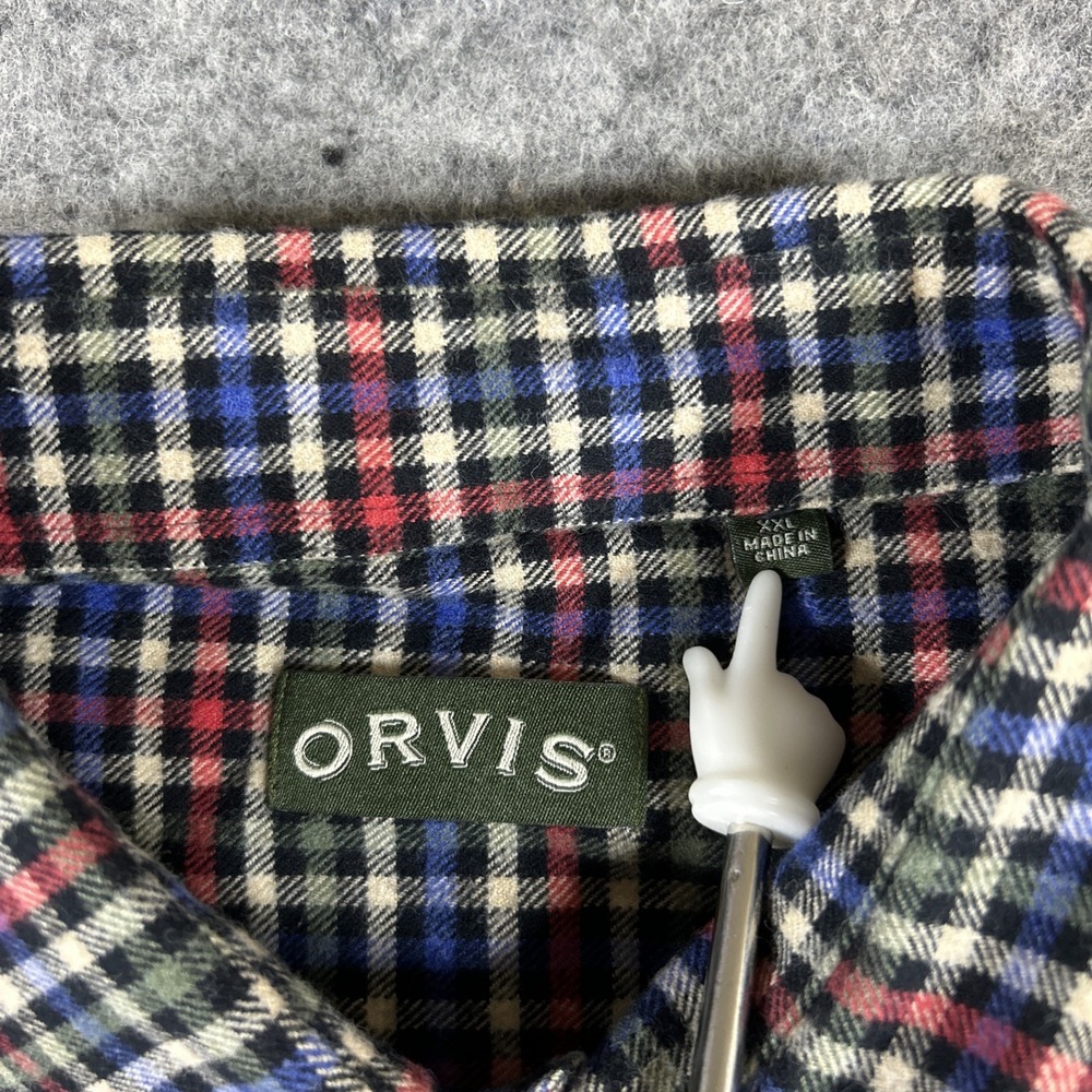 Orvis Luxury‎ Flannel Shirt Men's XL Multicolor Window Plaid Long Sleeve Outdoor - Picture 7 of 10